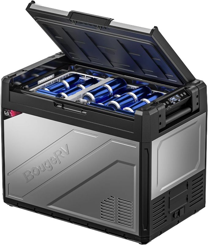 Photo 1 of BougeRV 12 Volt Portable Refrigerator, 69 Quart Rocky V2.0 Dual Zone Car Fridge Freezer with APP Control, Compressor Cooler 12/24V DC, 110~240V AC for Overlanding, Camping, Travel, RV, Truck
