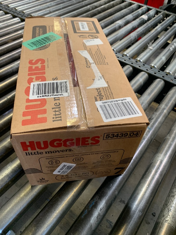 Photo 1 of Huggies Size 7 Diapers, Little Movers Baby Diapers, Size 7 (41+ lbs), 80 Count (2 packs of 40)