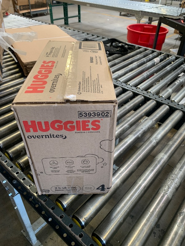 Photo 1 of Huggies Size 4 Overnites Baby Diapers: Overnight Diapers, Size 4 (22-37 lbs), 116 Ct (2 Packs of 58), Packaging May Vary