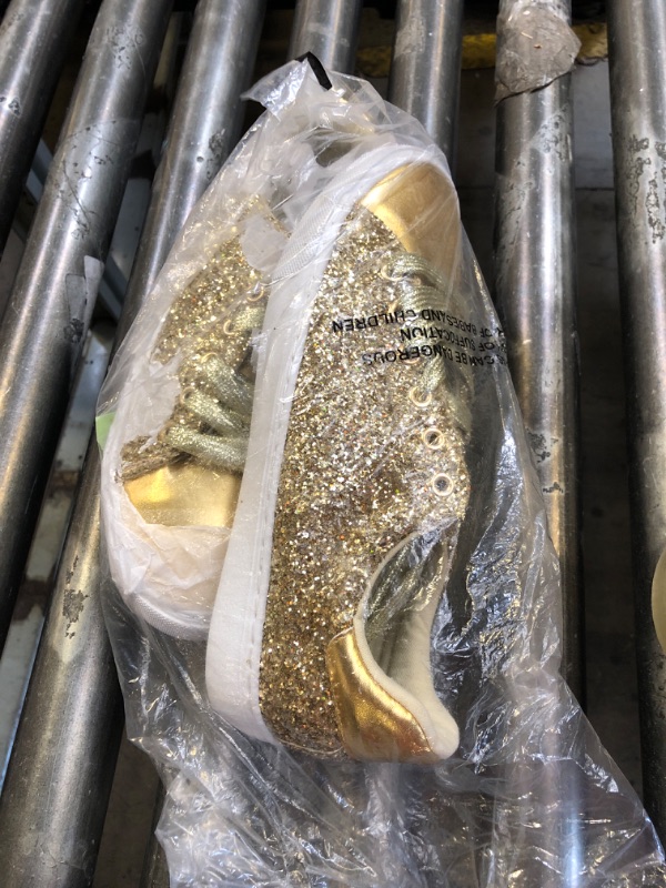 Photo 1 of AISFAES Glitter Sparkly Low Top Sequins Lace Up Tennis Shoes Comfort Bling Fashion Shiny Walking Shoes
