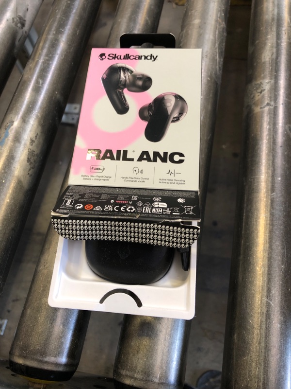 Photo 1 of Skullcandy Rail ANC Wireless Earbuds, Bluetooth Headphones, Active Noise Cancelling, Up to 38 Hours Battery, Microphone for iPhone Android, Customizable via Skull-iQ App - True Black