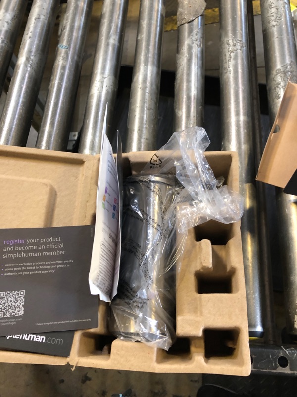 Photo 1 of simplehuman 9 oz. Touch-Free Automatic Rechargeable Sensor Pump, Brushed Stainless Steel, New