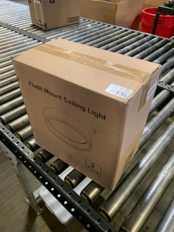 Photo 1 of DAKASON 2Pack Black Ceiling Light Flush Mount, Modern LED Ceiling Light Fixture Dimmable with Metal Frame and Wood Painting, 12.5’’ 25W 3/4/5000K CCT Selectable for Kitchen Hallway Dining Living Room