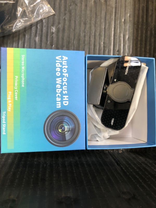 Photo 1 of TRAUSI 1080P HD Webcam with Microphone, Noise Cancellation, Privacy Cover, Wide-Angle Lens, Auto Light Correction, Plug & Play USB Webcam for Laptop, Desktop, PC, Mac, Zoom, Skype, Streaming Black
