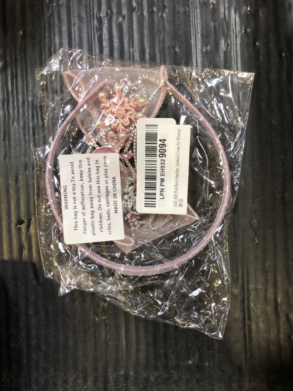 Photo 1 of AMCAMI Girls Crystal Tiara Girls Princess Tiara Birthday Crown for Girl Princess Crown Rhinestone Headband Princess Tiara Bow Tiaras Birthday Headband for Girls Rhinestone Tiara for Girls, Pink