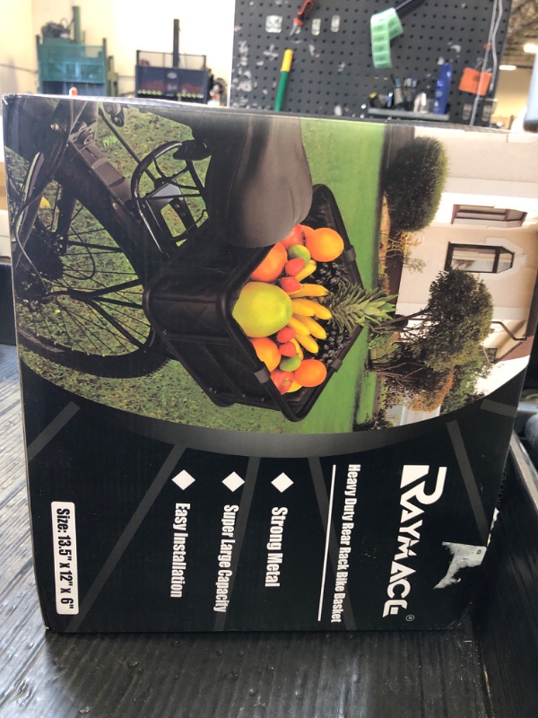 Photo 1 of RAYMACE Rear Rack Bike Basket with Cargo Net and Liner Large Bicycle Basket Perfect Mount for Electric Bike