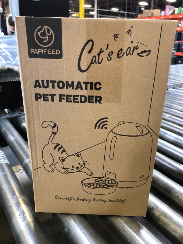 Photo 1 of PAPIFEED Smart Automatic Dual Power WiFi Cat Feeder - Moisture-Proof Freshness Design, 3L Capacity (Grey)
