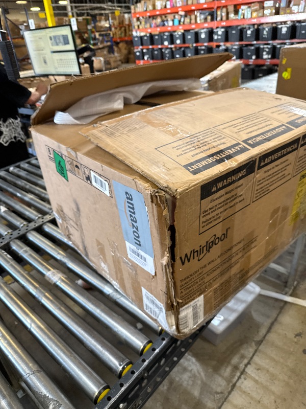 Photo 1 of Whirlpool WHAT081-1BW 8,000 Wall Air Conditioner, 115V, Cools up to 350 Sq. Ft. for Living Room, Bedroom, Kitchen with Dehumidifier and Remote Control, 8000 BTU, Bright White