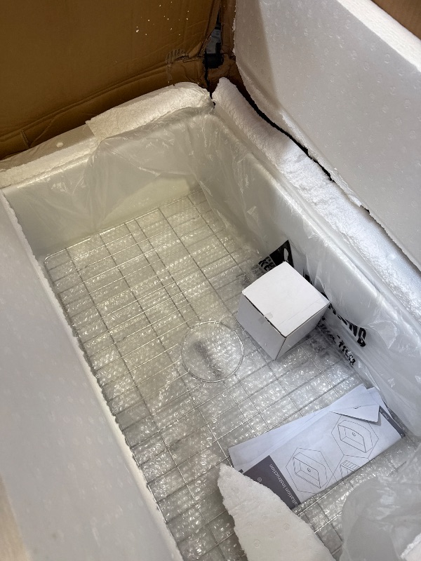 Photo 1 of HOMLYLINK White Farmhouse Sink 33 x 20 Inch, Firecaly Apron Front Undermount Farm Sink, Single Bowl, with Accessories 2 Types, Pure White, for Kitchen
