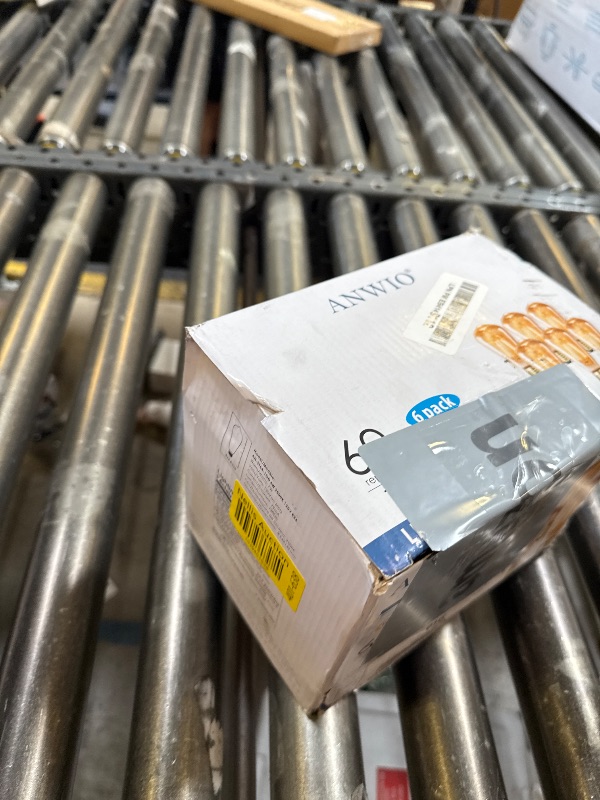Photo 1 of ANWIO Vintage Edison Light Bulb ST21 LED Filament Bulb 7W(60 Watt Equivalent) Dimmable 2500K (Amber Glow) Warm White E26 Medium Base, Amber Glass Cover,6 Pack