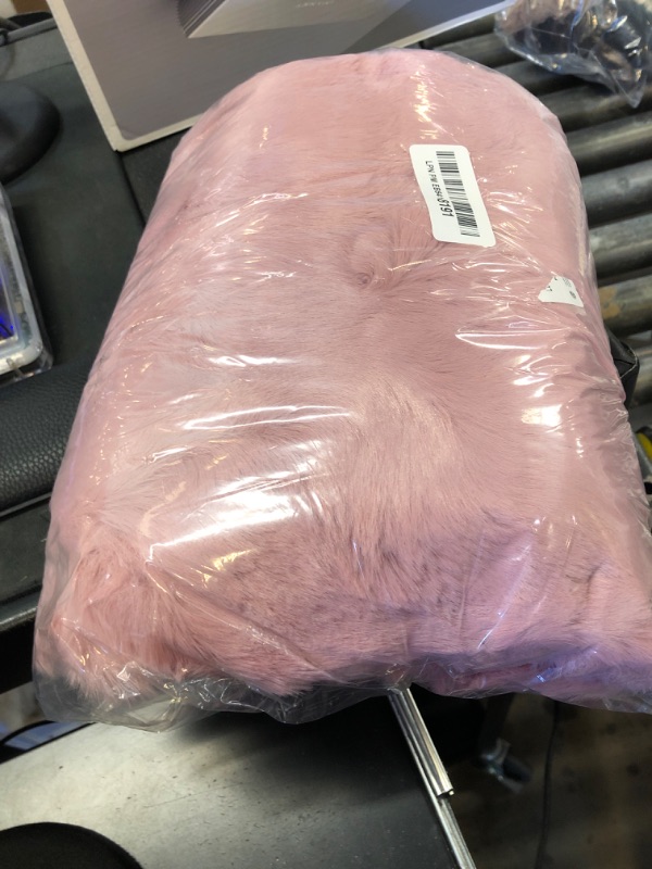 Photo 1 of Uhomy Soft Area Rug, 2x3 Machine Washable Faux Rabbit Fur Rug, Pink Non Slip Fluffy Rug for Bed, Dorm Bedside, Shaggy and Fuzzy Nursery Rugs Rectangle