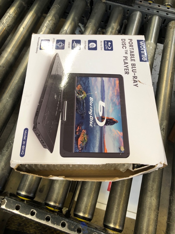 Photo 1 of WONNIE 16.9" Portable Blu Ray DVD Player with 14.1" 1080P Full HD Large Swivel Screen, Surround Audio Sound, 4 Hrs Rechargeable Battery, Support HDMI Out, AV Out, Last Memory, USB/SD Card, Sync TV