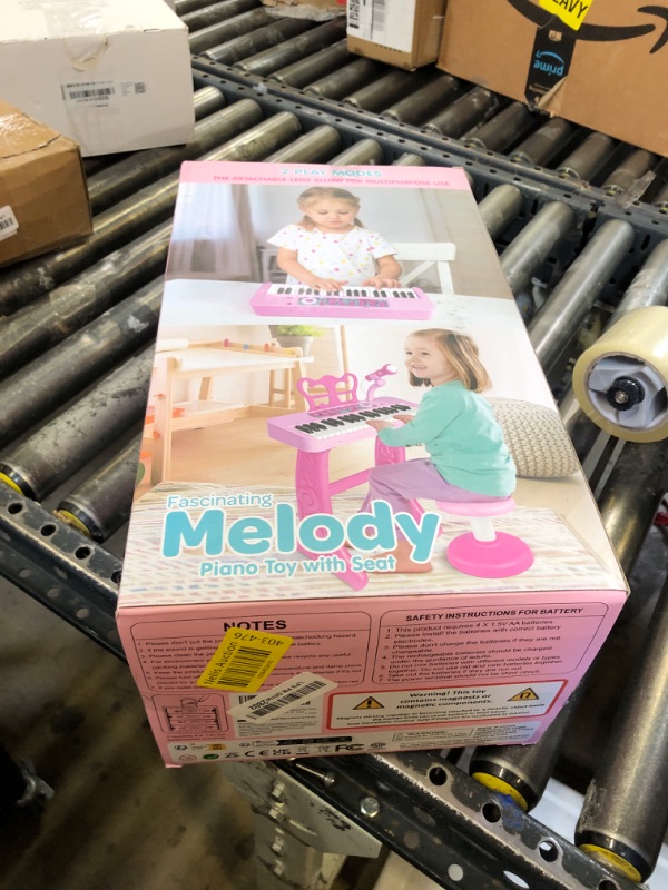 Photo 1 of Amy&Benton Birthday Gift for 3 4 5 6 7 Year Old Girls Piano Toy with Stood for Girls 3-5 Pink Music Keyboard Toy 37 Keys with Chair