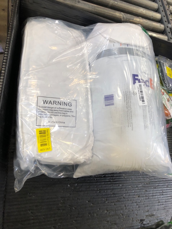 Photo 1 of zibroges Goose Feather Pillow Queen Size Pack of 2 - Hotel Down Bed Pillows for Sleeping, Soft 600 Thread Count Cotton Cover, Fluffy Support Surround Fill Polyester for Back, Stomach, Side Sleepers