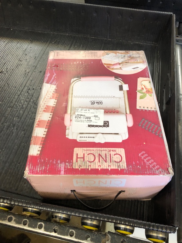 Photo 1 of We R Memory Keepers, Cinch Book Binding Machine 2, Pink/White, Easy to Use Design with Slide Ruler, Compatible with Wire or Spiral Coils, Make Professional Books, Notebooks, Calendars and More