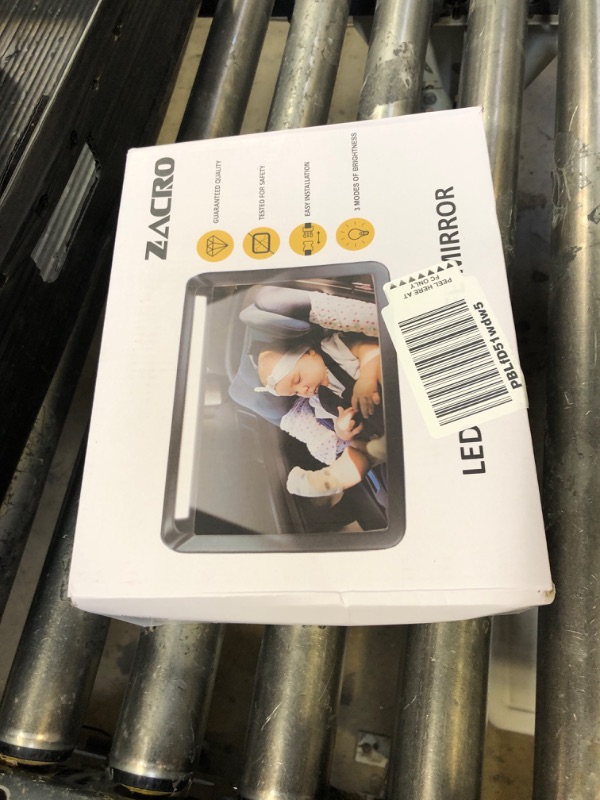 Photo 1 of Zacro Baby Car Mirror with Night Light, 3 Brightness Safety Rear Facing Car Seat Mirror with Remote Control, Shatterproof Car Mirror Baby Rear Facing Seat, 360° Rotatable