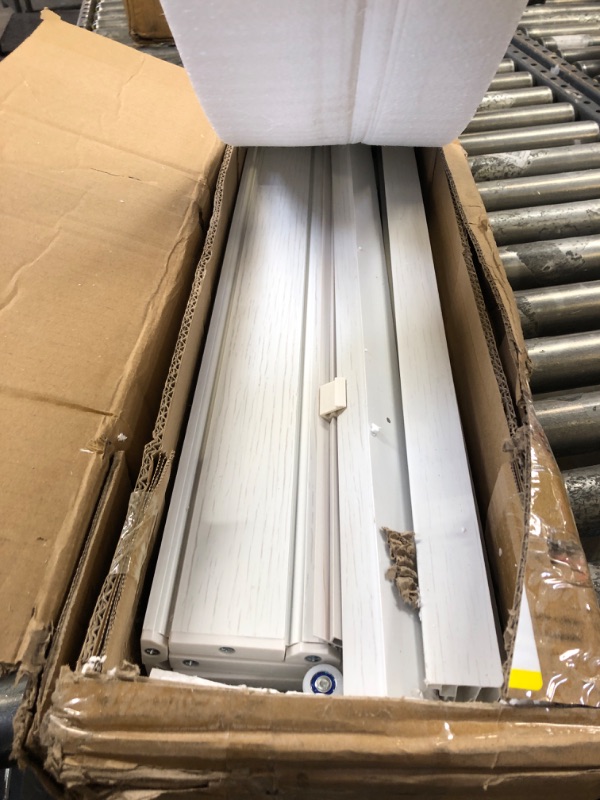 Photo 1 of DIYHD 32X80in White Interior Accordion Door with Frosted Acrylic Glass,PVC Folding Closet Door with Installation Hardware