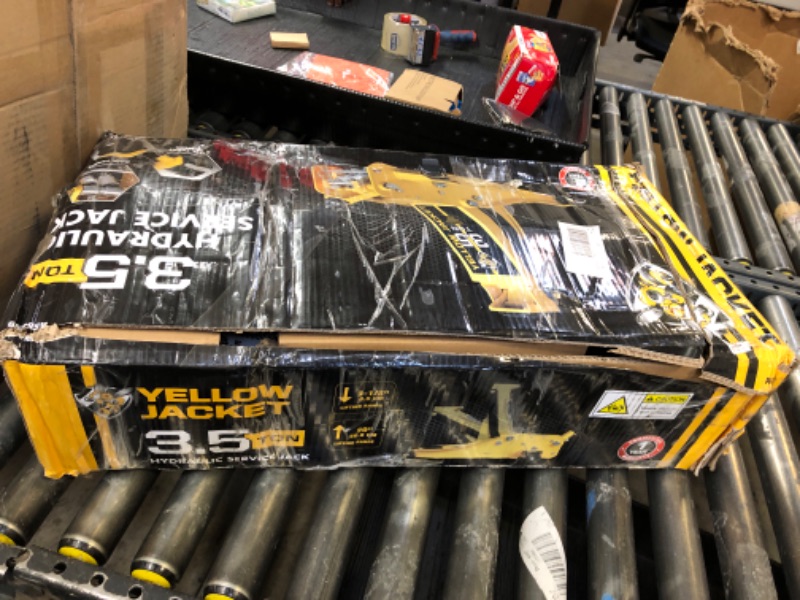 Photo 1 of YELLOW JACKET 3.5 Ton Low Profile Floor Jack Quickly Lift Hydraulic Car Jack with Dual Pumps, 7700 lb Capacity