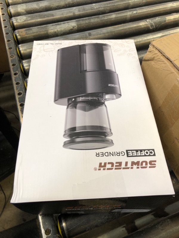 Photo 1 of SOWTECH Conical Burr Coffee Grinder, Adjustable Burr Mill with 38 Precise Grind Setting, precision timer, for Espresso/Drip/Pour Over/Cold Brew/French Press Coffee Maker(Black)