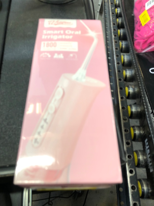 Photo 1 of Water Dental Flosser Teeth Pick: Portable Cordless 4 Modes Flossers Pic 300ML Rechargeable Floss Pik Powerful IPX7 Waterproof Oral Irrigator for Cleaning Gum Care Braces for Home Travel (02_Pink)