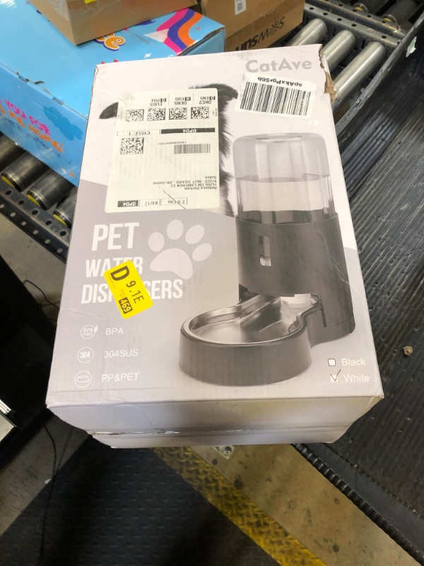 Photo 1 of 7L Automatic Dog Water Dispenser Bowl, Gravity Pet Water Dispenser with Stainless Steel Bowl, No Spilling Large Capacity Water Feeder for Dogs Cats (7L Without Filter Black)