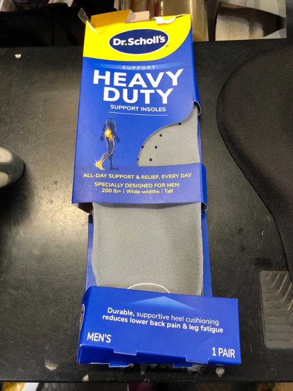 Photo 1 of Dr. Scholl's Heavy Duty Support Insole Orthotics, Big & Tall, 200lbs+, Wide Feet, Shock Absorbing, Arch Support, Distributes Pressure, Trim to Fit Inserts, Work Boots & Shoes, Men Size 8-14, 1 Pair
