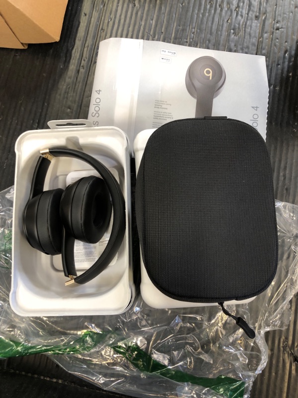 Photo 1 of Beats Solo 4 - Wireless Bluetooth On-Ear Headphones, Apple & Android Compatible, Up to 50 Hours of Battery Life - Black & Gold