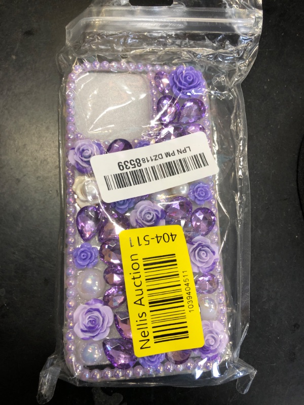 Photo 1 of Changjia for iPhone 16 Pro Max Glitter Bling Case,Cute Luxury 3D Sparkle Crystal Rhinestone Flower Diamond Pearl Gems with Lanyard Wrist Strap Women Girls Phone Case for iPhone 16 Pro Max 6.9",Purple