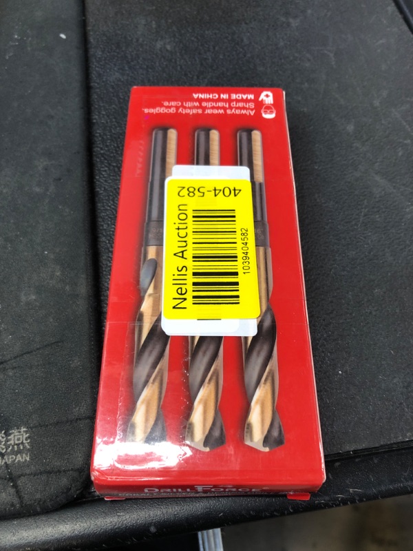 Photo 1 of VALYRIANTOOL 3PCS 9/16 in. x 6 in. Fractional Cobalt Silver and Deming Drill Bits HSSCO High Speed Steel M35 S&D Twist Drill Bits for Stainless Steel 1/2" Reduced Shank 6" OAL 135-Degree Split Point