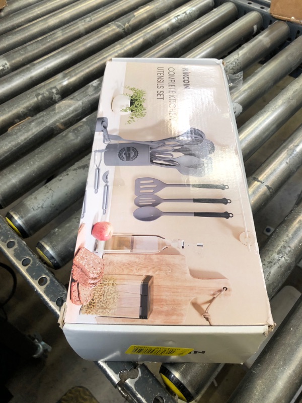 Photo 1 of Kikcoin 43Pcs Large Kitchen Utensils Set - Silicone Cooking Utensils Set, Dishwasher Safe Spatula Set for Non-stick Cookware, 446°F Heat Resistant Kitchen Utensils Set with Holder BPA Free, Grey
