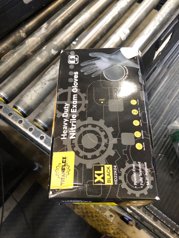 Photo 1 of TitanFlex Disposable Nitrile Exam Gloves - 6-mil, Black, Small 100-ct Box, Heavy Duty, Latex Free, Food Safe for Cooking & Food Prep
