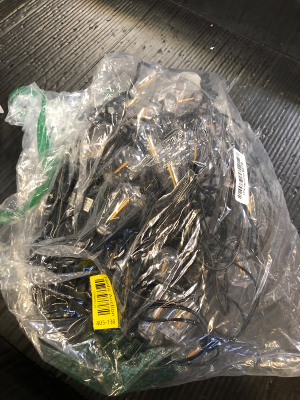 Photo 1 of Brightever LED Outdoor String Lights 100FT Patio Lights with 52 Shatterproof ST38 Vintage Edison Bulbs, Outside Hanging Light Waterproof for Porch, Deck, Garden, Backyard, Balcony, Dimmable 2700K