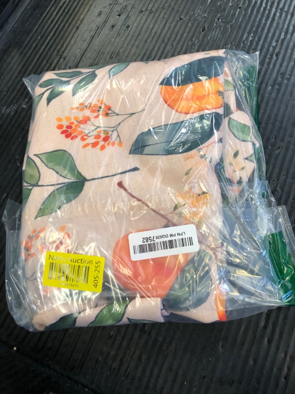 Photo 1 of patdrea Designer Orange Tablecloth for Rectangle Tables,Framhouse Linen Oranges and Leaves Tree Pattern Linen Tablecloth,Fall Fruits Table Cover Cloth Decor for Kitchen Dining Christmas,55"*71"