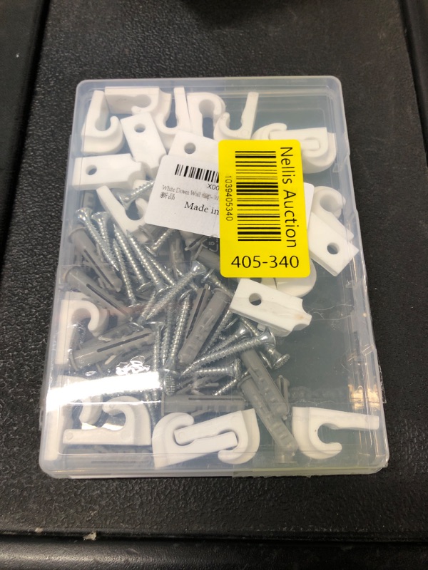 Photo 1 of Sfcddtlg 25 Pcs White Down Wall Clips - Wire Shelf Brackets Loop Clips - Closet Maid Support Brackets - Plastic Shelves With Screws and Expansion Tubes for Wire Shelving