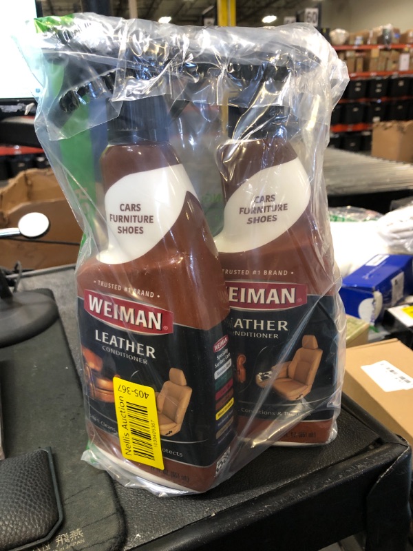 Photo 1 of Weiman Leather Cleaner Conditioner & Protector for Couches, Boots, Chairs, Bags, Purses & Auto Interior with Microfiber Towel Included (2 Pack)