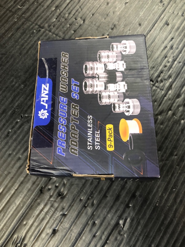 Photo 1 of JANZ Pressure Washer Adapter Set, M22 to 3/8 inch Quick Disconnect Kit, 3/4 Inch to Quick Disconnect, Male M22 Hose Adapter, Stainless Steel, 9-Pack