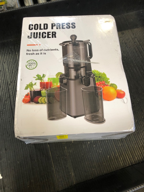 Photo 1 of Juicer Machines with 5.8" Large Feed Chute, Cold Press Juicer For Whole Vegetables and Fruits, 400W Professional Slow Masticating juicer Easy to Clean for Batch Juicing (Titanium Gray)