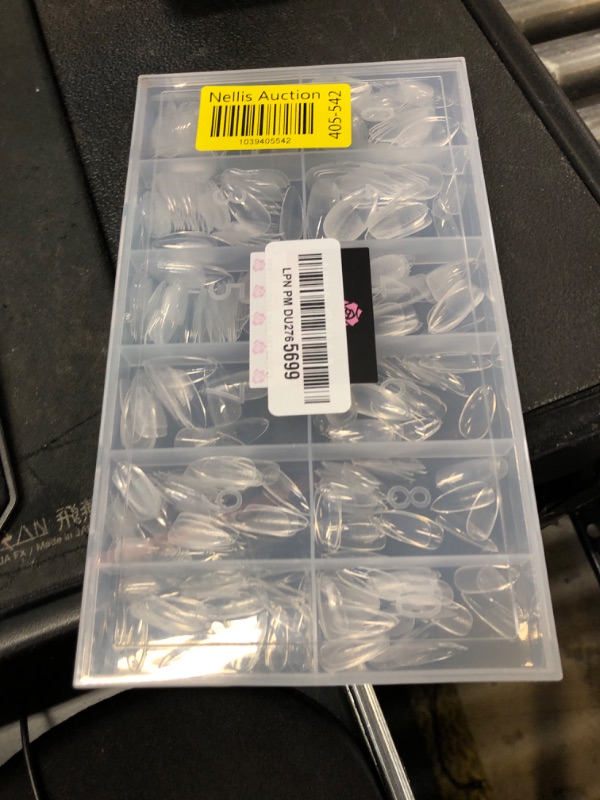 Photo 1 of UNA GELLA Almond Gel Nail Tips, 504PCS Pre Etched Clear Fake Nails Tips Medium Almond Shape - 12 Sizes Full Cover Soft Acrylic Press On Nail Extensions No C Curve Gift for Diy at Home