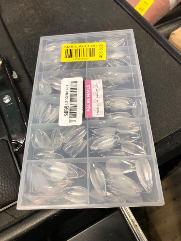 Photo 1 of UNA GELLA Almond Gel Nail Tips, 504PCS Pre Etched Clear Fake Nails Tips Medium Almond Shape - 12 Sizes Full Cover Soft Acrylic Press On Nail Extensions No C Curve Gift for Diy at Home