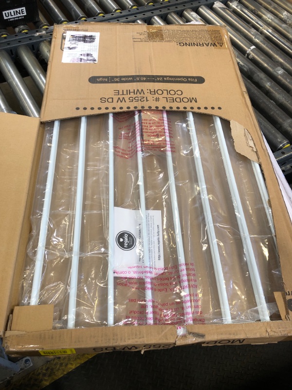 Photo 1 of Regalo 2-in-1 Extra Tall Easy Swing Stairway and Hallway Walk Through Baby Gate, White