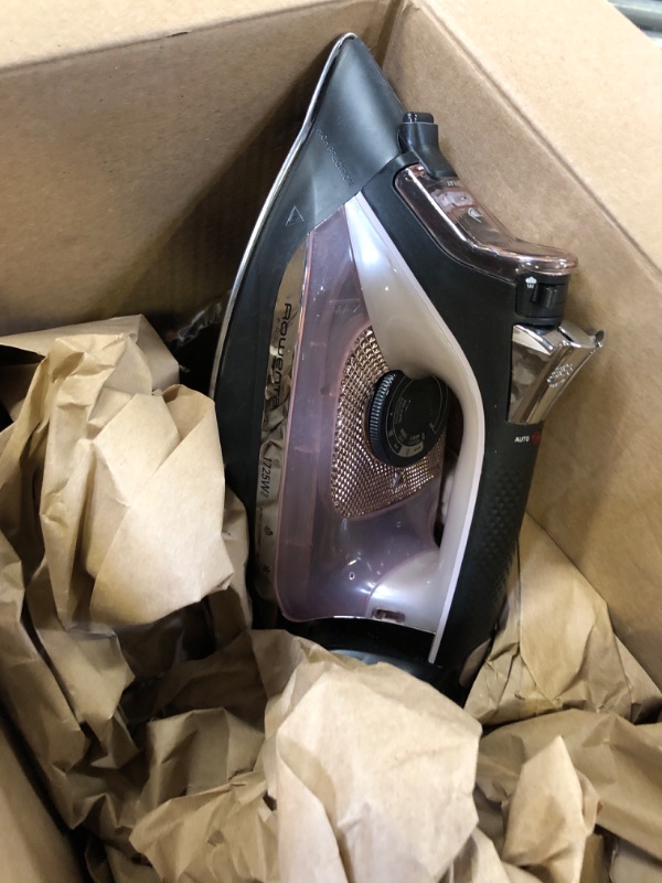 Photo 1 of Rowenta Access Stainless Steel Soleplate Steam Iron with Retractable Cord, Powerful Steam Diffusion, Auto-off and Anti-Drip, 1725 Watts, Black Clothes Iron, DW2459
