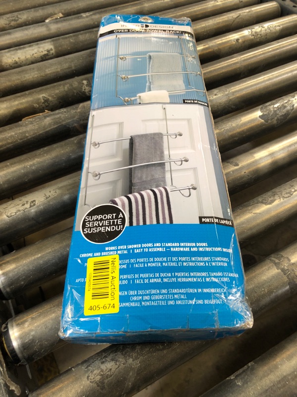 Photo 1 of iDESIGN York Metal Split Finish Towel Holder: Over Door Bathroom Rack, Dual Bars, No Warranty