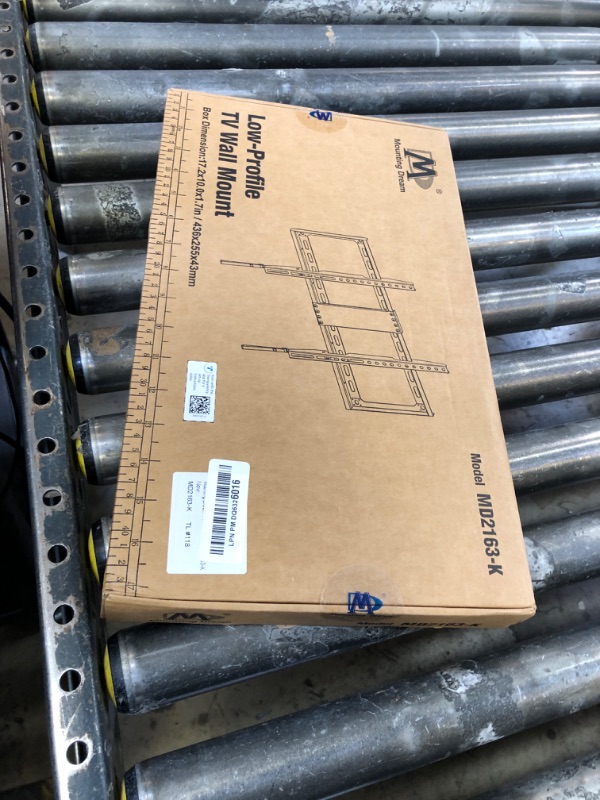 Photo 1 of Mounting Dream TV Mount Fixed for Most 42-84 Inch Flat Screen TVs, TV Wall Mount Bracket up to VESA 600 x 400mm and 132 lbs - Fits 16"/18"/24" Studs - Low Profile and Space Saving MD2163-K