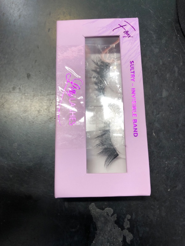 Photo 1 of Lilly Lashes Sheer Band, False Eyelashes with Invisible Band Lashes, Mink Lashes + Volume, 3D Faux Mink Eyelashes, Clear Band Lashes, Reusable Wear up to 20x, Lash Glue not Included, 15mm (Sultry)