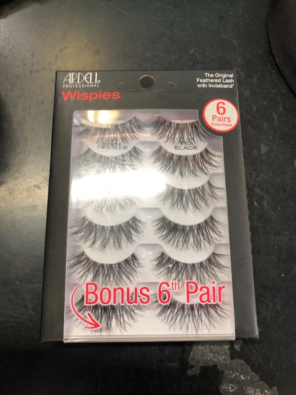 Photo 1 of Ardell Wispies False Eyelashes 113 - Natural Wispy Lashes, Lightweight Reusable Strip Lashes, 6 Pairs, 1 Pack