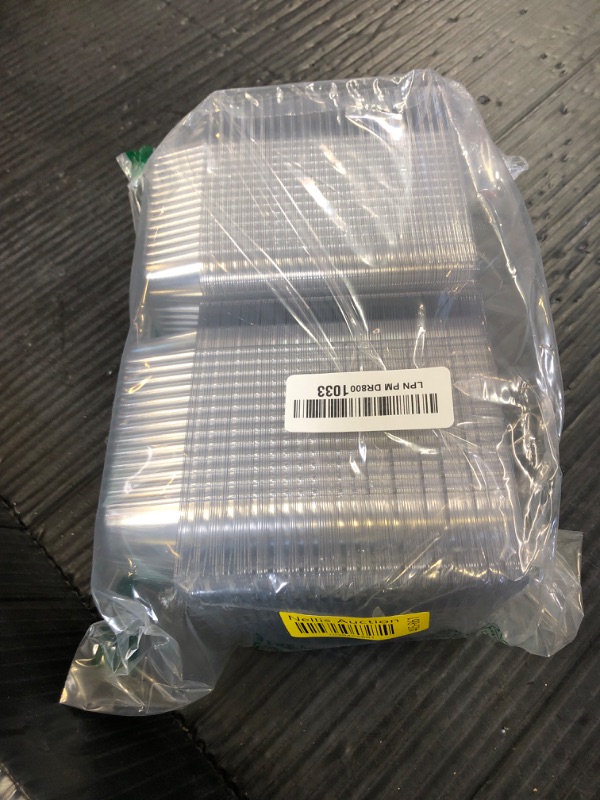 Photo 1 of 100 Pcs Clear Hinged Plastic Containers with Lids,Individual Cake Slice Containers,Square Plastic Food Container,Disposable Clamshell Take Out Containers for Cakes,Cookies,Pasta,Sandwiches,Salad