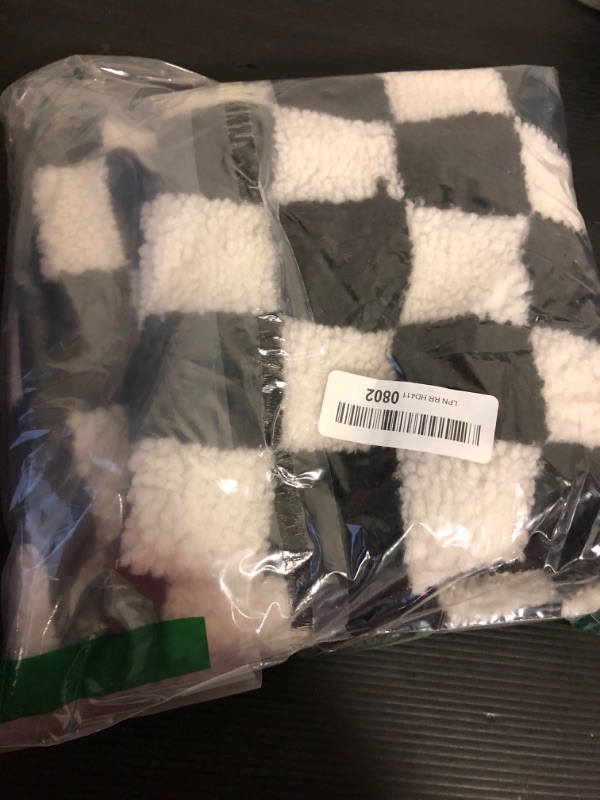 Photo 1 of AmHoo Pack of 2 Decorative Throw Pillow Covers Checkerboard Luxury Super Soft Faux Fur Wool Set Case Cushion for Couch Sofa Bedroom 18 x 18-Inch Black