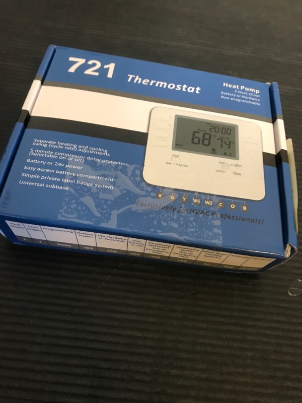Photo 1 of ELECTECK Heat Pump Digital Thermostat for Home, Non-Programmable, up to 2 Heat/1 Cool with Large LCD Display, Compatible with Multi-Stage Electrical, Gas and Oil Systems, White