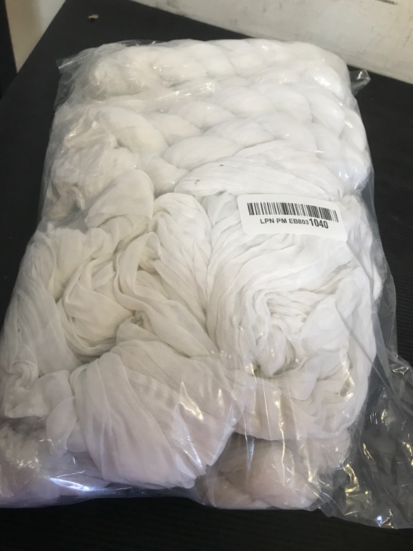 Photo 1 of 10 Pack White Cheesecloth Table Runner 10FT Boho Gauze Fabric Table Runner Vintage Rustic Sheer Runners for Wedding Party Bridal Baby Shower Long Table Decorations