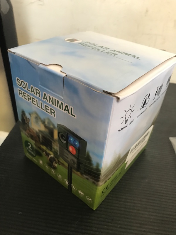 Photo 1 of 2 Packs Solar Animal Repeller Ultrasonic, Cat Repellent Outdoor with USB Recharging, Waterproof Ultrasonic Deer Repellent Motion Activated Repel Dog, Squirrel, Deer, Raccoon, Skunk, Rabbit
